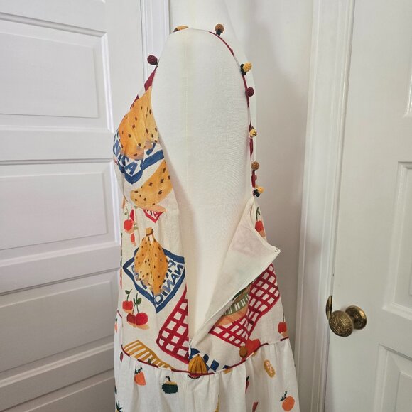 NWT Farm Rio Mixed Picnic Vibrant & Sexy Low Cut Summer Maxi Dress Size L - Picture 13 of 16